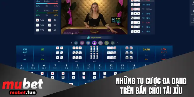 Những tụ cược đa dạng trên bàn chơi tài xỉu